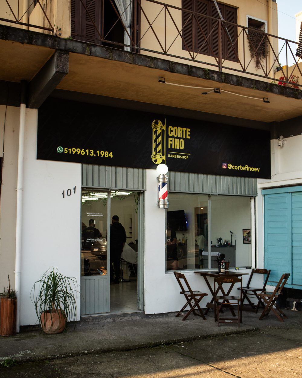 Fachada da Barbearia Corte Fino em Estância Velha/RS